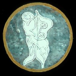 Zahn blau grau